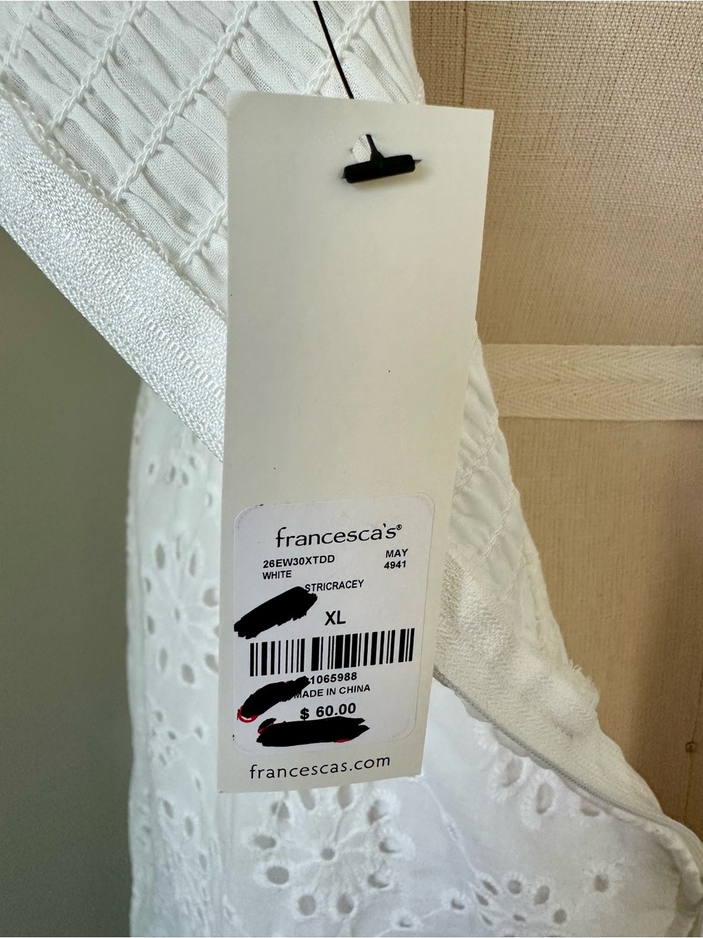 NWT Francesca's Collections Roxanne Ric Rac Eyelet Mini Dress - Picture 8 of 11